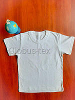 Белая детская футболка, кулир, размер 28, рост 98-104