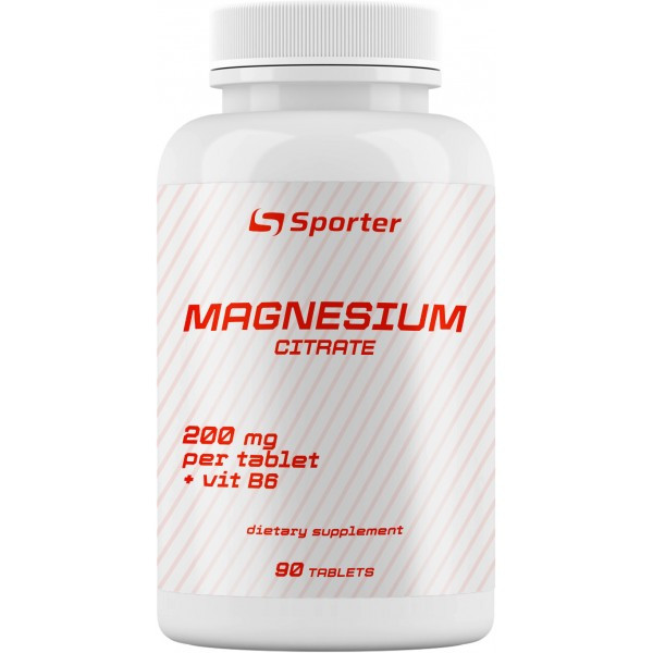 Магній + B6 Sporter Magnesium Citrate 90 tabs, фото 1