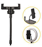 Тримач для телефону на гнучкій ніжці з шарнірним з'єднанням та зовнішнім різьбленням 1/4 для кільцевих ламп, фото 10