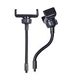 Тримач для телефону на гнучкій ніжці з шарнірним з'єднанням та зовнішнім різьбленням 1/4 для кільцевих ламп, фото 2