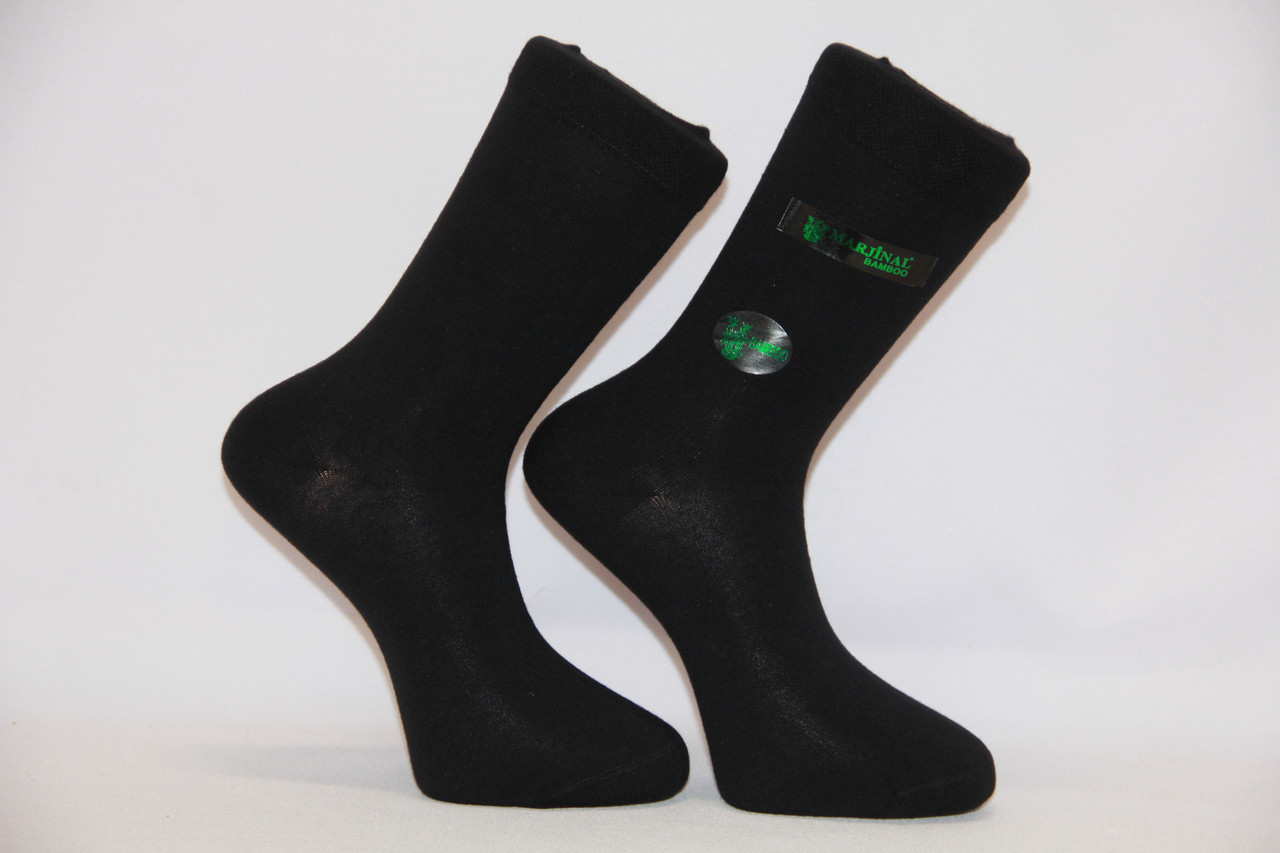 Чоловічі шкарпетки високі стрейчеві з бамбука МАРЖИНАЛ 40-45 Чорний