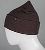 Трикотажна шапка Рубчик із закотом FERO (20216), Коричневий, фото 2