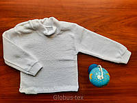 Джемпер дитячий з начосом на кнопках біла тепла махра, розмір 28 зріст 98-104