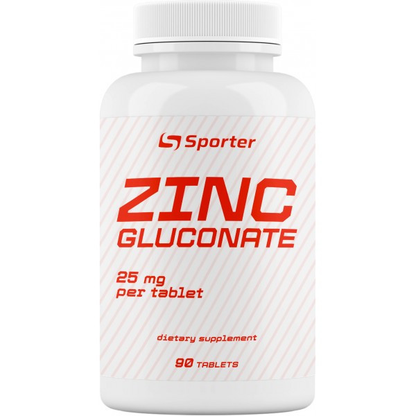 Цинк Sporter Zinc Gluconate 25 mg 90 tabs, фото 1