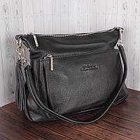 Черная женская кожаная сумка Leather Collection L85316-1
