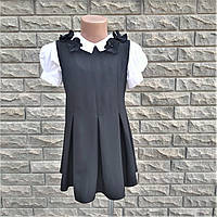 Сарафан шкільний чорний, спереду квіти