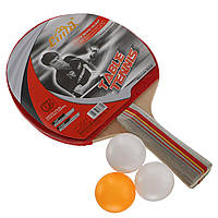 Мячи теннисные набор для настольного тенниса 1 ракетка 3 мяча CIMA MT-8907: Gsport