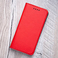 Кожаный чехол книжка для телефона Samsung Galaxy М10 от Jk-case, красный