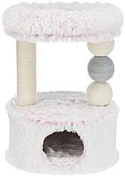 Когтеточка для кошек Trixie Harvey джут/плюш/флис бело-розовый, 54*40*73 см (170324)