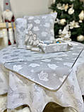Скатертина Новорічна кругла двостороння 140 см., фото 4