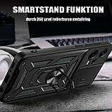 Протиударний чохол Xiaomi Redmi Note 12 Pro+ Plus 5G чорний, Чохол на ксіомі редмі нот 12 про+ з кільцем, фото 3
