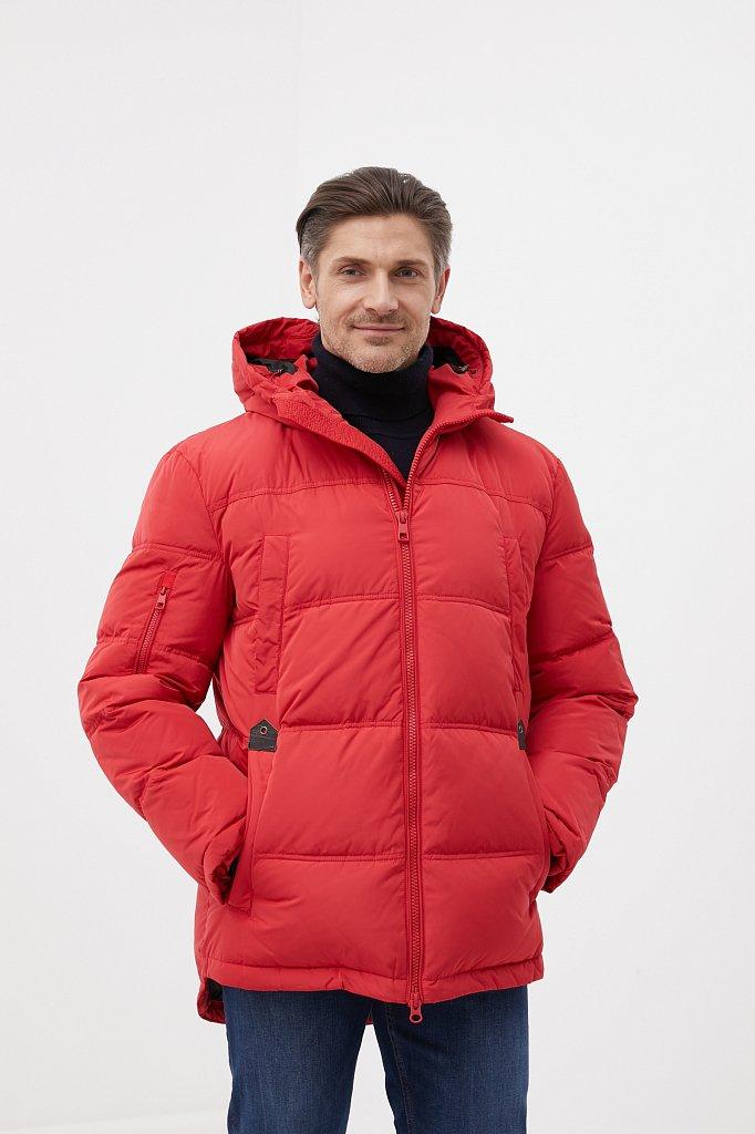 Зимовий чоловічий пуховик Finn Flare FWB26062-300 червоний 3XL