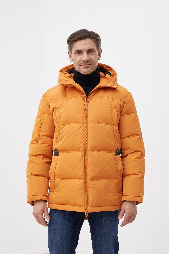Зимовий чоловічий пуховик Finn Flare FWB26062-619 жовтий 3XL