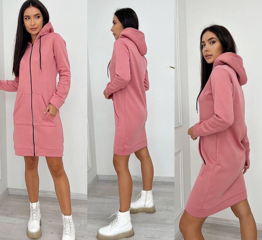 Теплий жіночий кардиган на флісі з блискавкою, фото 1