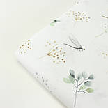 Бязь "Стрекози та суцвіття" на білому № Б-3139, фото 7