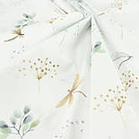 Бязь "Стрекози та суцвіття" на білому № Б-3139, фото 3