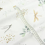 Бязь "Стрекози та суцвіття" на білому № Б-3139, фото 4