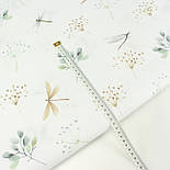 Бязь "Стрекози та суцвіття" на білому № Б-3139, фото 5