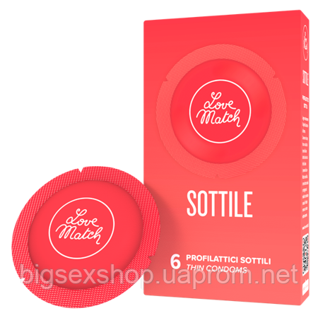 Презервативи — Sottile (Thin), 54 мм, 6 шт.