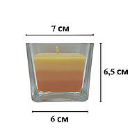 Ароматическая Свеча Тропические фрукты (Квадратная в стекле) Трехслойная