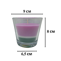 Ароматична Свічка Кавун-М'ята (Кругла в склі) тришарова Premium