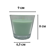 Ароматична Свічка Зелений чай-Мандарин (Кругла в склі) Premium