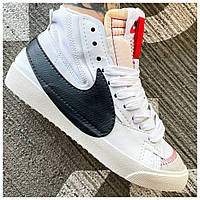 Мужские / женские кроссовки Nike Blazer Mid '77 Jumbo White Black, белые кожаные кроссовки найк блейзер мид