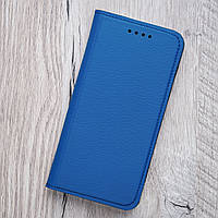 Кожаный чехол книжка для телефона iPhone 14 Plus от Jk-case, синий