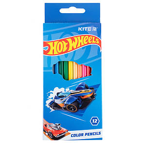 Олівці кольорові Kite Hot Wheels HW23-051, 12 кольорів, фото 1