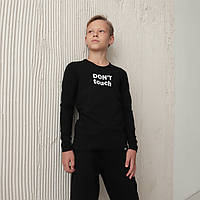 Підлітковий лонгслів для хлопчика Don't touch Gbi Teens Чорний р.140 (13752)