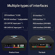 Джерело безперебійного живлення (ДБЖ, UPS) DCP60W для роутера, термінала, камери (60 Вт, 20800 mah) Black, фото 5