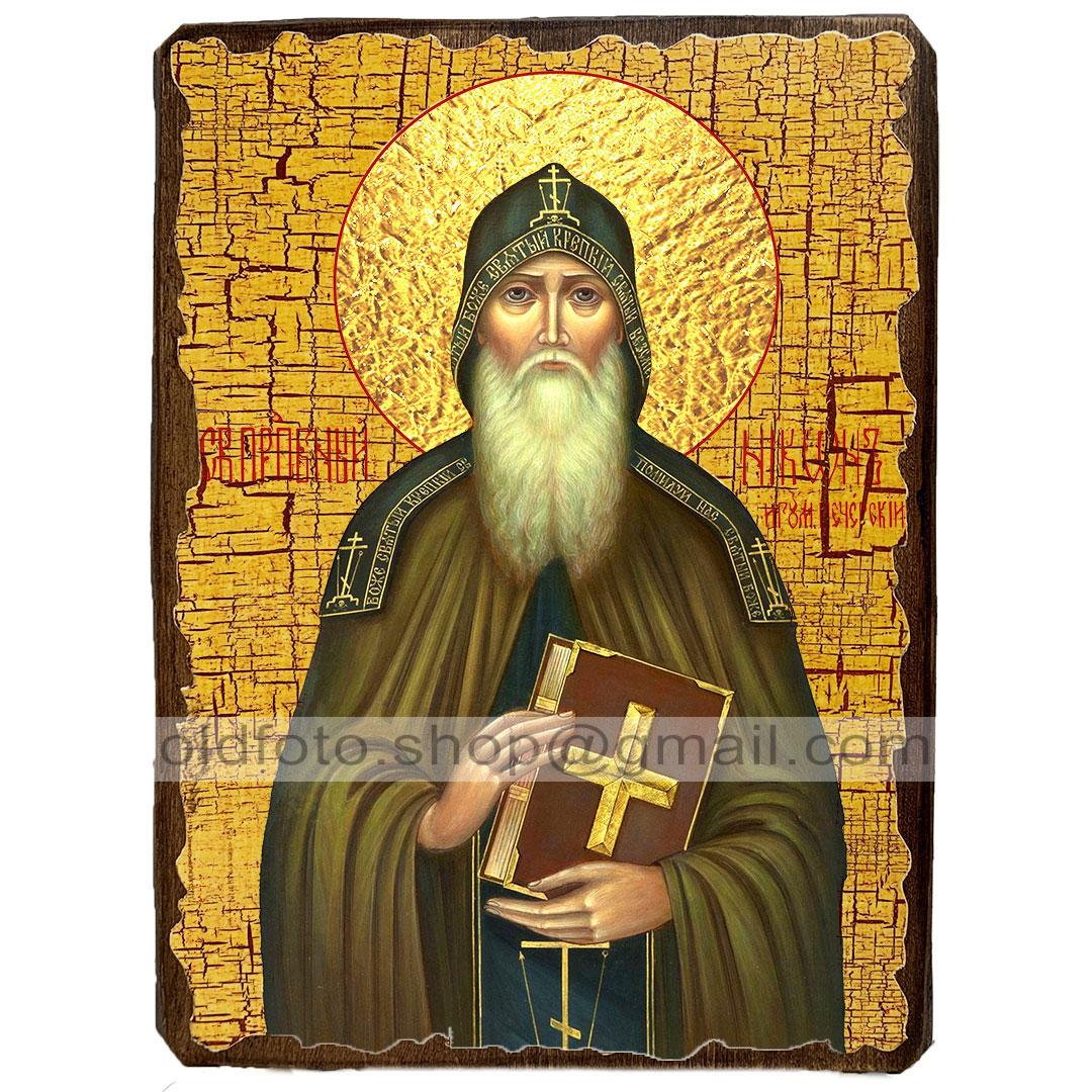 Ікона Нікон Печерський преподобний ,ікона на дереві 130х170 мм, фото 1