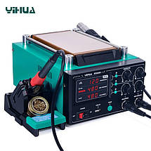 Паяльна станція 3 в 1 YIHUA 853AAA-I / фен / паяльник / сепаратор / LED дисплей / USB / 1180 Вт, фото 3