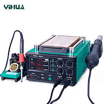 Паяльна станція 3 в 1 YIHUA 853AAA-I / фен / паяльник / сепаратор / LED дисплей / USB / 1180 Вт, фото 4