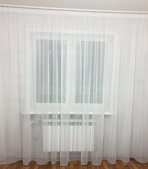 Тюль 3,0 м заввишки шифон з обважнювачем, білий, Туреччина