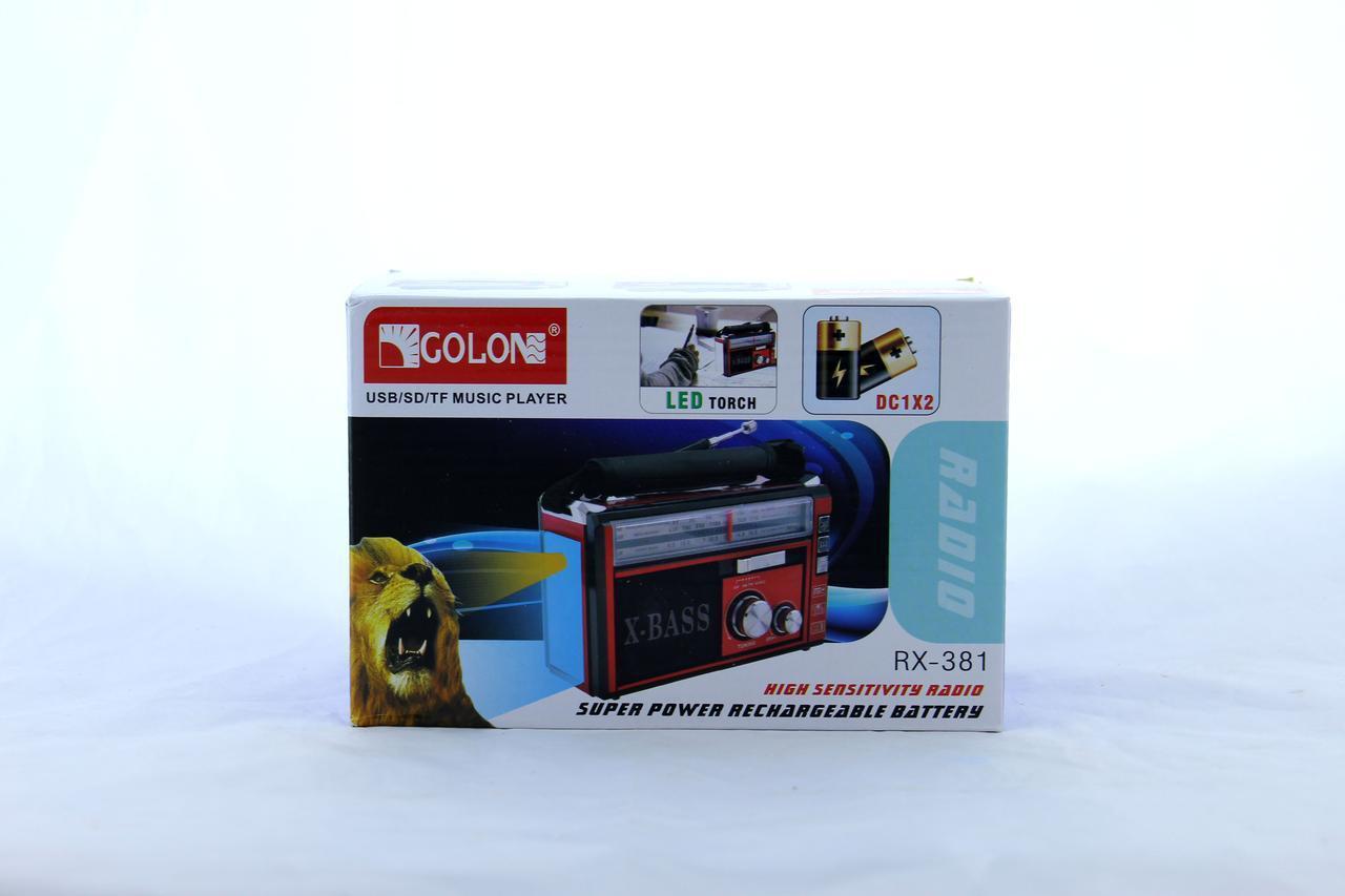 Радиоприемник GOLON RX-382 с MP3, USB + фонарик SEN - фото 3 - id-p1937761542