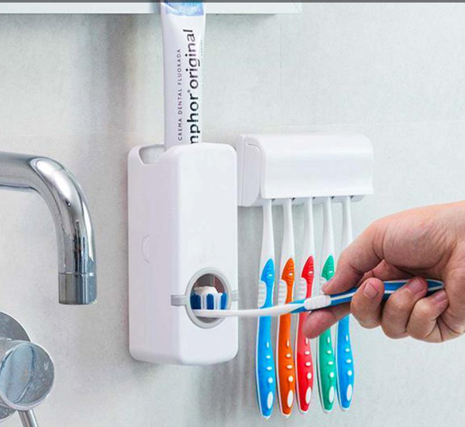 Дозатор автоматический зубной пасты Toothpaste Dispenser с держателем зубных щеток Toothbrush ho SEN - фото 1 - id-p1937761584