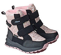 Детские зимние ботинки для девочки на овчине ТОМ М 10789W пудровые. Размер 28