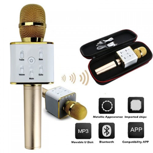 Bluetooth-мікрофон для караоке Q7 Блютуз мікро + ЧОХОЛ Чорний SEN - фото 8 - id-p1937757922