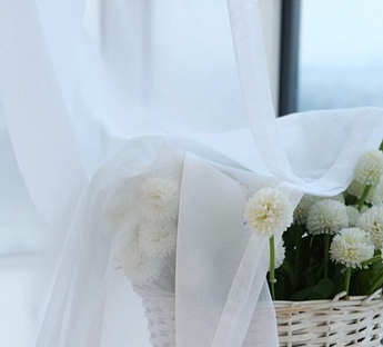 Тюль шифон білий з обважнювачем, висота 3,0 м