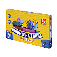 Полимерная глина Школярик 304109001-UA с блестками 6 цветов, World-of-Toys