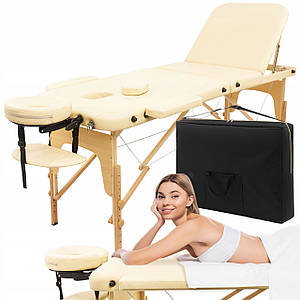 Масажний стіл складаний 4FIZJO Massage Table+ Wood W60 Beige Poland