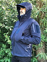 Куртка тактическая soft shell синяя дснс Куртка софтшелл демисезонная с капюшоном мчс
