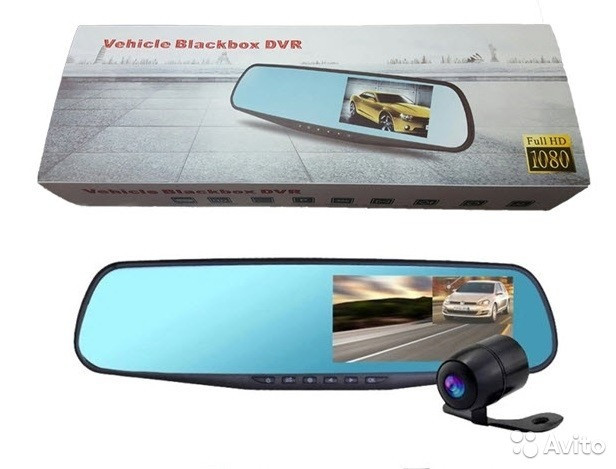 Автомобильное зеркало видеорегистратор для машины на 2 камеры VEHICLE BLACKBOX DVR 1080p камерой SEN - фото 2 - id-p1937758836