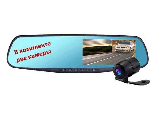 Автомобильное зеркало видеорегистратор для машины на 2 камеры VEHICLE BLACKBOX DVR 1080p камерой SEN - фото 6 - id-p1937758836