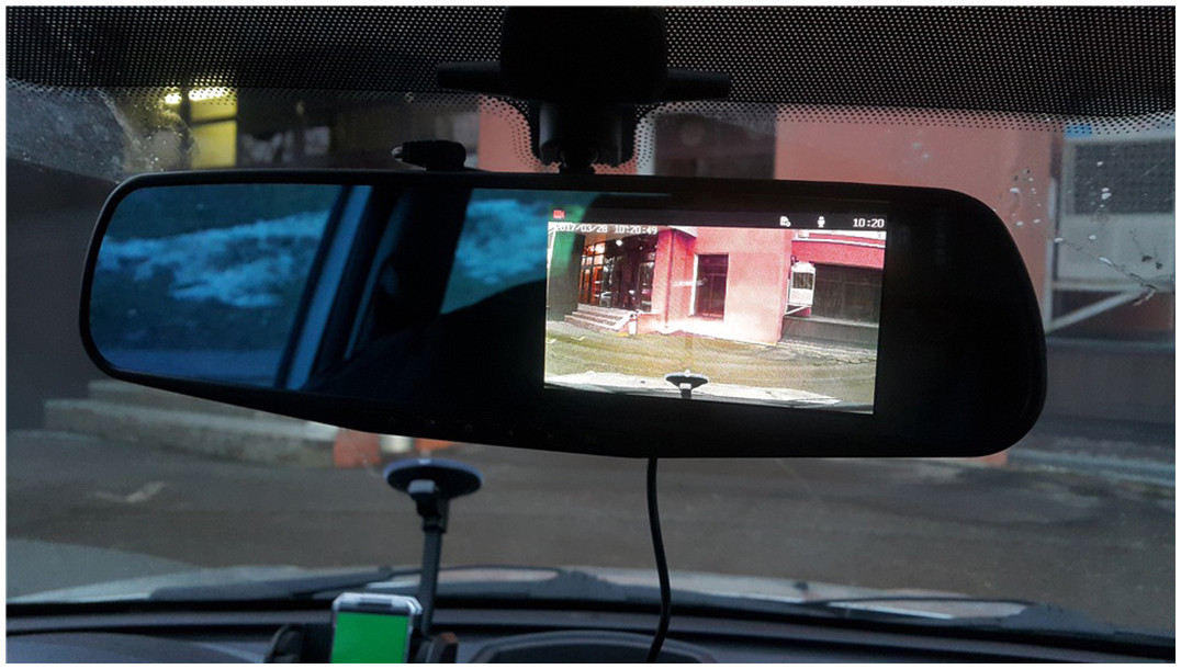 Автомобильное зеркало видеорегистратор для машины на 2 камеры VEHICLE BLACKBOX DVR 1080p камерой SEN - фото 8 - id-p1937758836