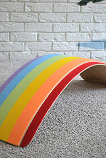 Рокерборд детский 93 см Балансборд Радуга с защитой для пальцев