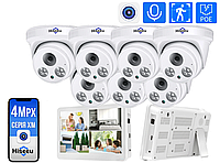 Комплект видеонаблюдения с монитором на 7 внутренних IP камер Hiseeu POE 4Мп