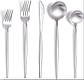 Набір столових приладів сріблястий з нержавіючої сталі 18/10 на 5 предметів, фото 2