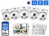 4Мп POE Комплект видеонаблюдения с монитором на 5 внутренних IP камер Hiseeu